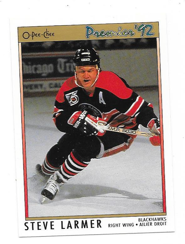 1991-92 OPC Premier #60 Steve Larmer Chicago Blackhawks