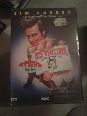 Ace ventura,lemmikkidekkari dvd,jim carrey