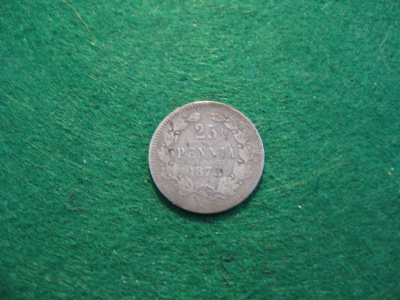 25 penniä 1873 - hopeaa