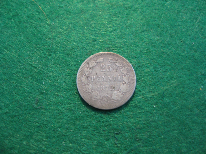 25 penniä 1873 - hopeaa
