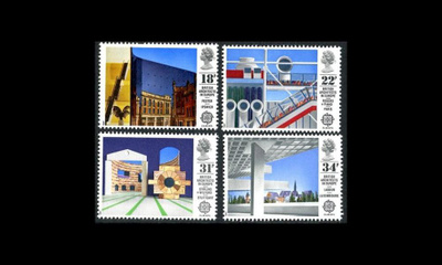 Iso-Britannia 1105-8 ** Europa moderni arkkitehtuuri (1987)