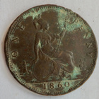 Iso-Britannia 1 penni 1860 Victoria - pikkukuva 2