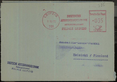 DDR 1973 frankkeerausleima kuori Suomeen