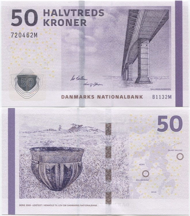 Tanska 50 Kroner 2013 UNC P-65f, sign. Callesen