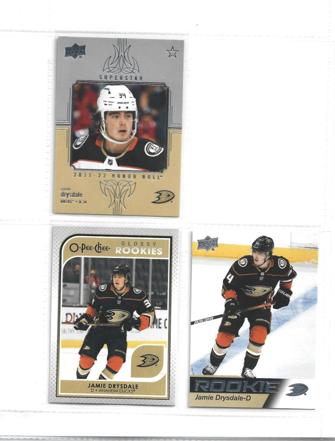 3 X JAMIE DRYSDALE - DUCKS  ROOKIES
