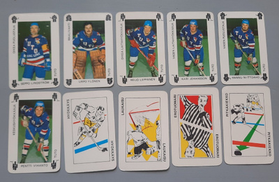 SM-liigan pelikortit 1974 TUTO Lindströn Ylönen Johansson 6+