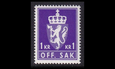 Norja 107 ** Virkamerkki 1 Kr (1980)
