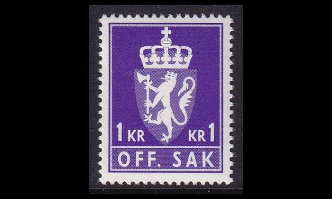 Norja 107 ** Virkamerkki 1 Kr (1980)