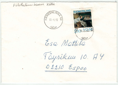 1991 pro filatelia "toipilas" loistoleimainen kirje