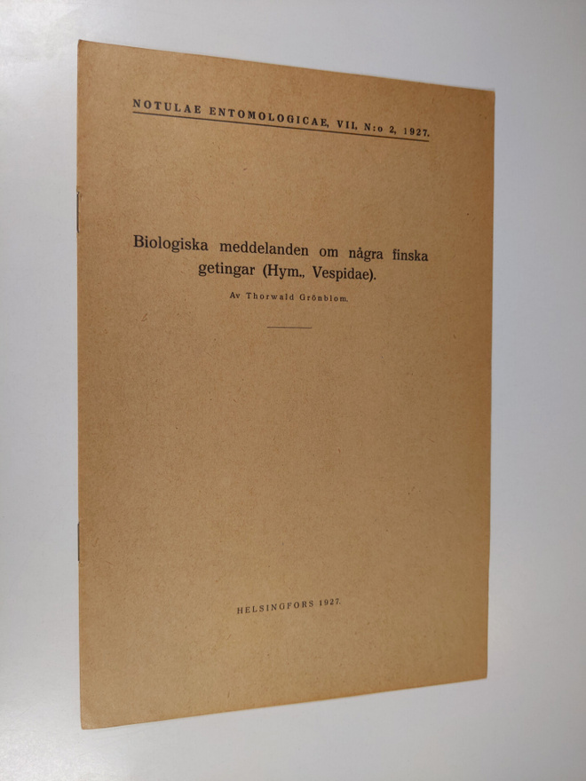Biologiska meddelanden om några finska getingar (Hym., Ve...