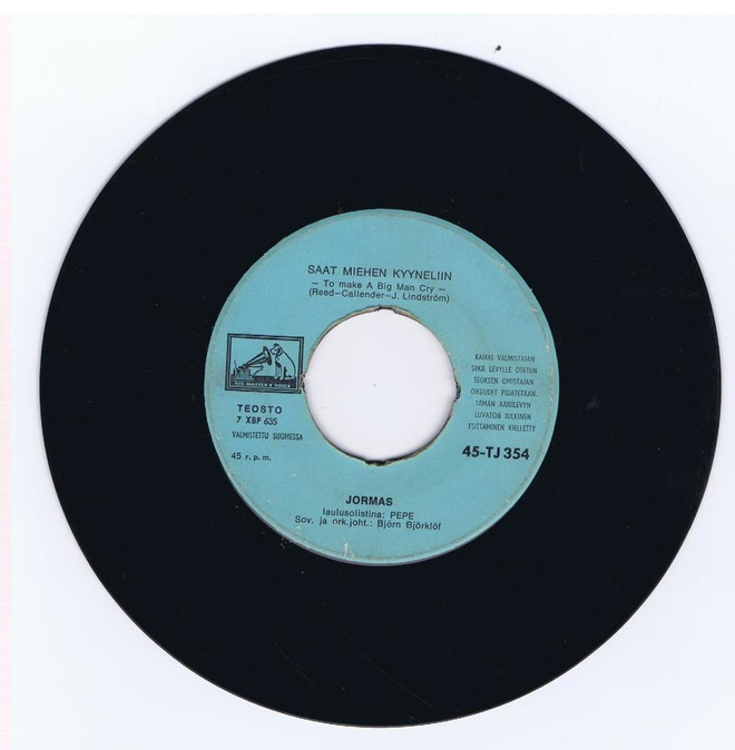 Jormas - Saat Miehen Kyyneliin / California Dreamin' 45 1966