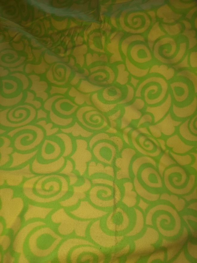 Keltavihreä retro flanelli 90 x240cm