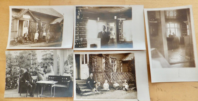5 VANHAA Valokuvaa Närpiö Apteekki Koira ym n. 1920