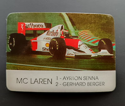 1991 Formula 1 calendar card Ayrton Senna/Gerrard Berger