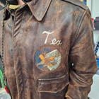 USAAF A-2 nahkatakki lentäjän laivuemerkki B-17 WW2 91st BG - pikkukuva 4