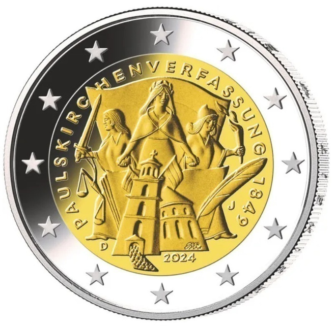 ** SAKSA 2€ 2024 Paulskirche pillerissä **