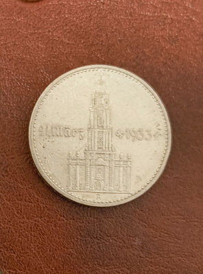 Natsijuhlakolikko 2 reichsmark v. 1934 A, hopeaa
