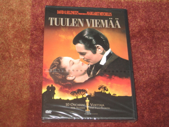 TUULEN VIEMÄÄ - DVD - Clark Gable, Vivien Leigh - UUSI