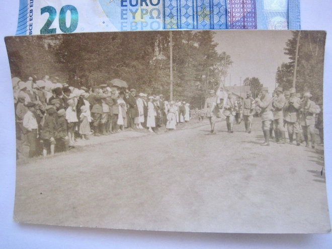 Valokuva Suojeluskunta Paraati 1919 Ahvola Jääski Antrea ?