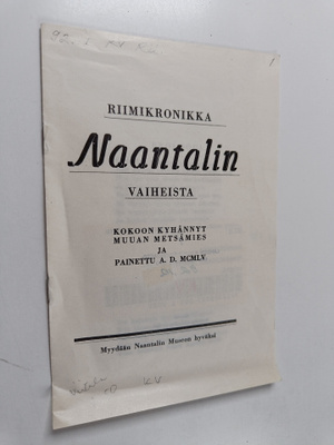 Riimikronikka Naantalin vaiheista : kokoon kyhännyt muuan...