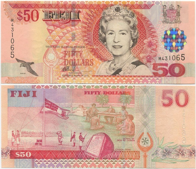 Fiji Fidzi 50 Dollars 2002 (P-108) UNC QEII