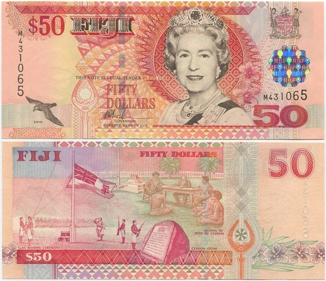 Fiji Fidzi 50 Dollars 2002 (P-108) UNC QEII