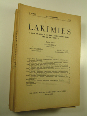 Tauno (toim.) Ellilä : Lakimies, 61. vuosikerta (1963), n...