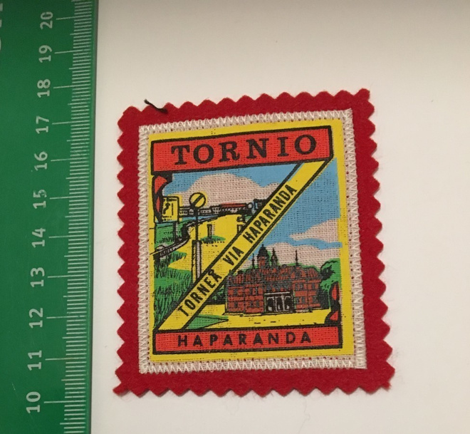 matkamuisto  kangasmerkki HIHAMERKKI TORNIO HAPARANDA