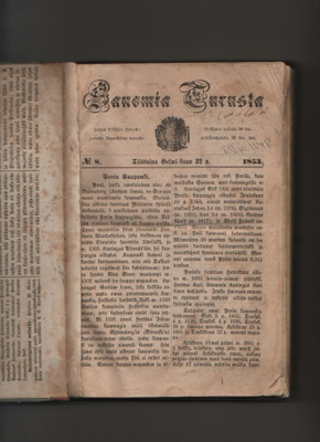 Sanomia Turusta, nrot 1853/ 8 - 1855 / 52, 114 kpl , yht.sid