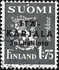 1941 I-K Musta lp 1,75 mk leimattu normaali A LaPe I-K 2 I