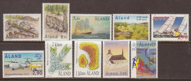 Åland v.1999 Merkkejä postituoreena**