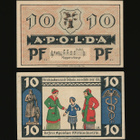 Saksa Notgeld 2 x 10 Pfennig, Apolda 1921 - pikkukuva 1
