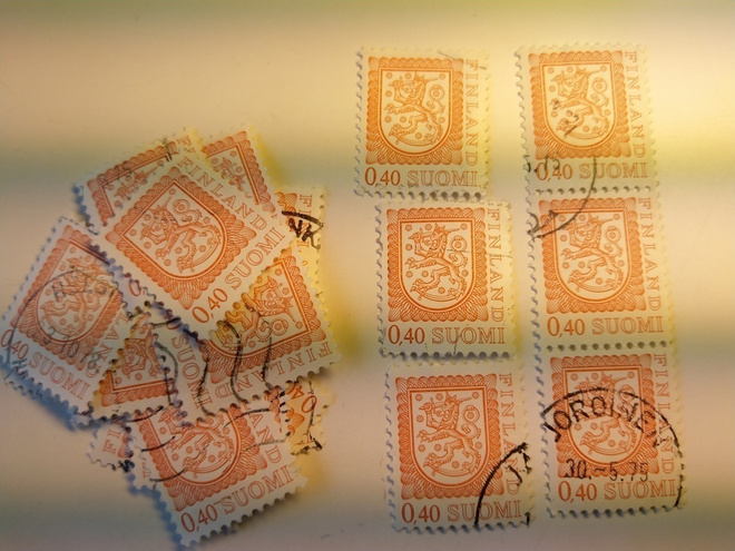 Malli 1975 Vaakuna oranssi postimerkki 0,40 markka