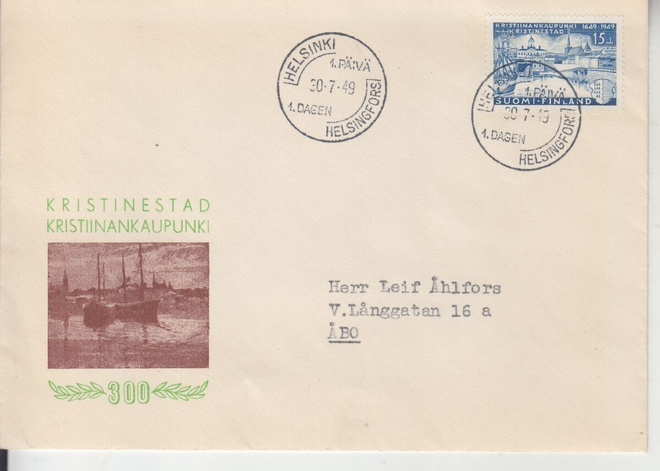 FDC 1949 Kristiinankaupunki