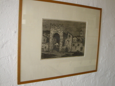 Erkki Tanttu  PORTA SAN PIETRO ASSISI  -Grafiikka v. 1952