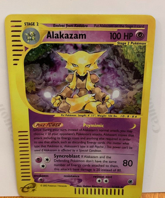 Alakazam 1/165 Holo Rare Expedition Base Set (2002) Pokemon