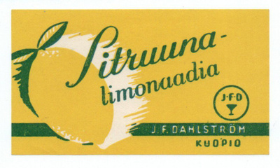 J:F: DAHLSTRÖM KUOPIO. SITRUUNA -LIMONAADI. Etiketti