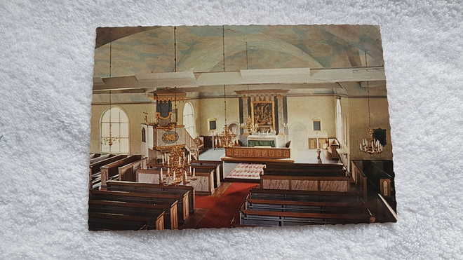 Grythyttan, interiör frör kyrkan Postikortti*