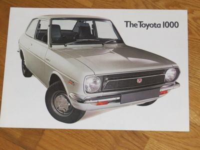 1975 Toyota 1000 Publica esite - KUIN UUSI - "Timangi"