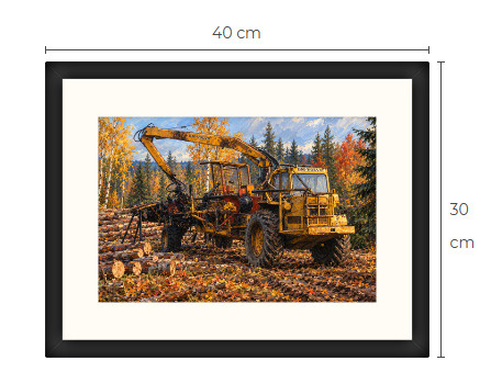 Uusi BM Volvo metsäkone traktori art print 30 cm x 40 cm
