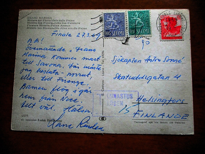 1969 Italia lunastuskortti Katajanokalle