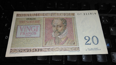 Belgium Belgia 20 Francs 1956 XF