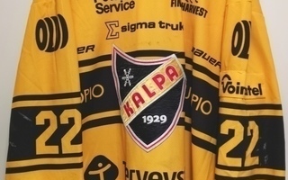 Kalpa Aapeli Räsäsen #22 gameworn pelipaita kaudelta 2021-22