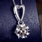 800 ..  S925 Sterling Silver Zircon Sydän .. Kaulakoru - pikkukuva 5