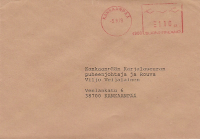 Postileima,  KANKAANPÄÄ, punainen frankkeeraus