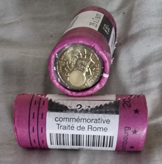 Luxemburg 2007 2€ Rooman sopimus rulla UNC