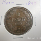 10  penniä  1897   Rahakehyksessä     Kl 6  siisti. - pikkukuva 1