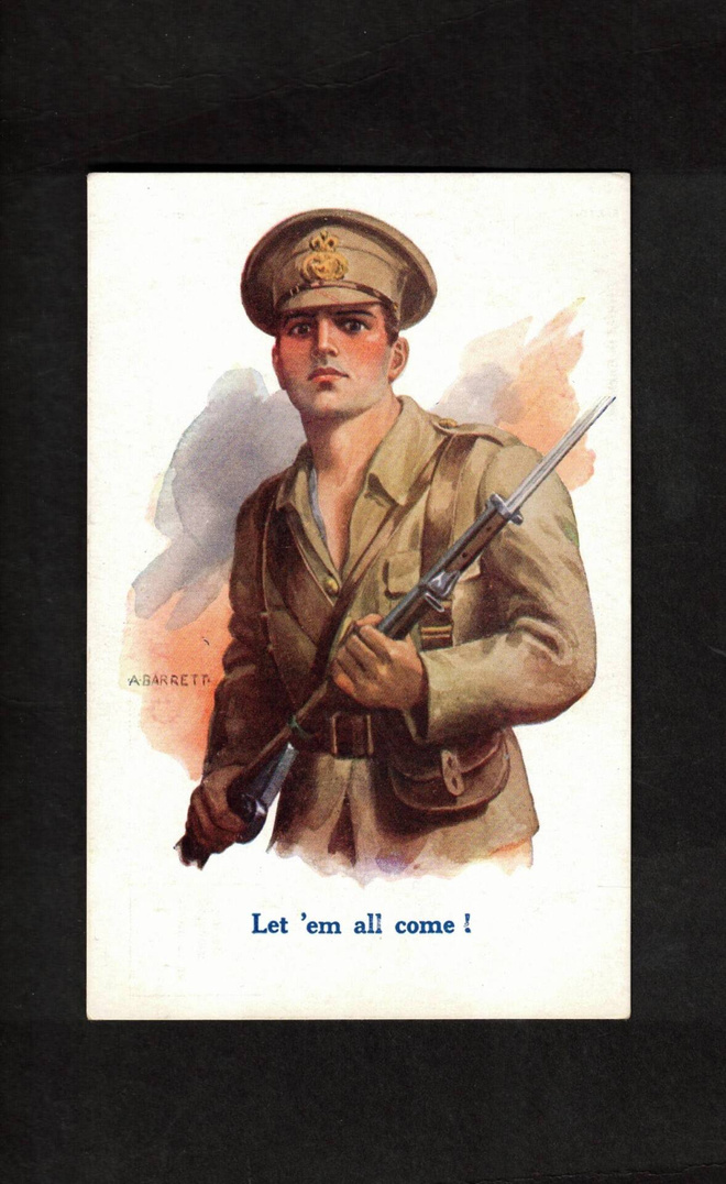 Sotilaspostikortti, Englantilainen sotilas, Let `em all come