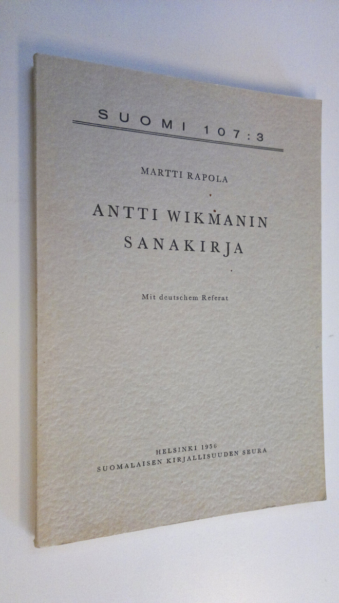 Martti Rapola : Antti Wikmanin sanakirja