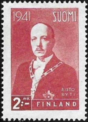 1941 Presidentti Risto Ryti 2 mk ** LaPe 244 W I 19 mm